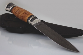 Нож "Засапожный" кованая ХВ-5(алмазная) . Рукоять береста.